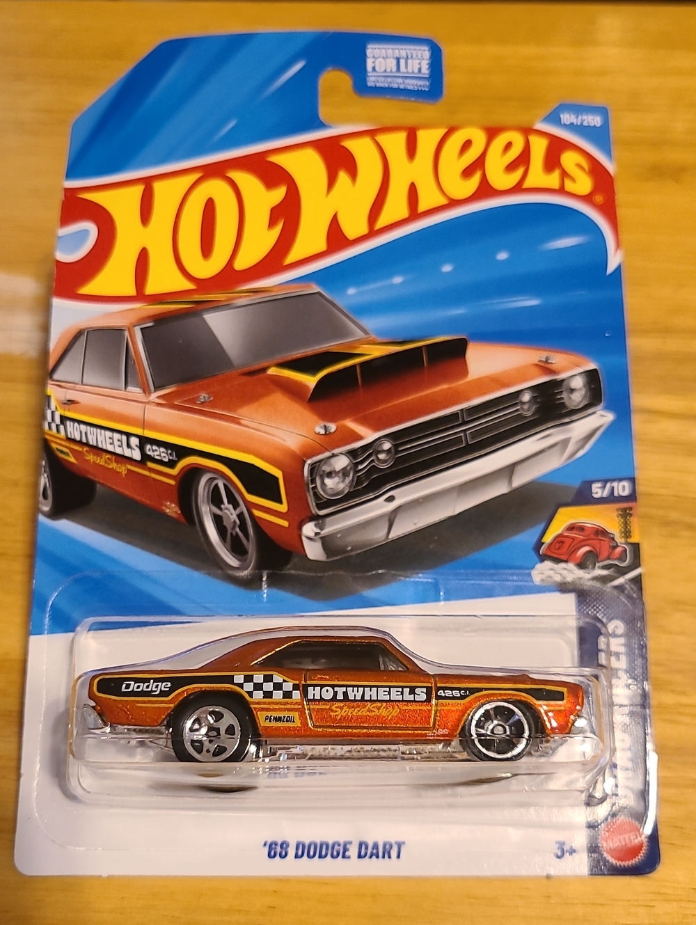 Mattel Hot Wheels '68 Dodge Dart Toy Car - Orange, Black, White